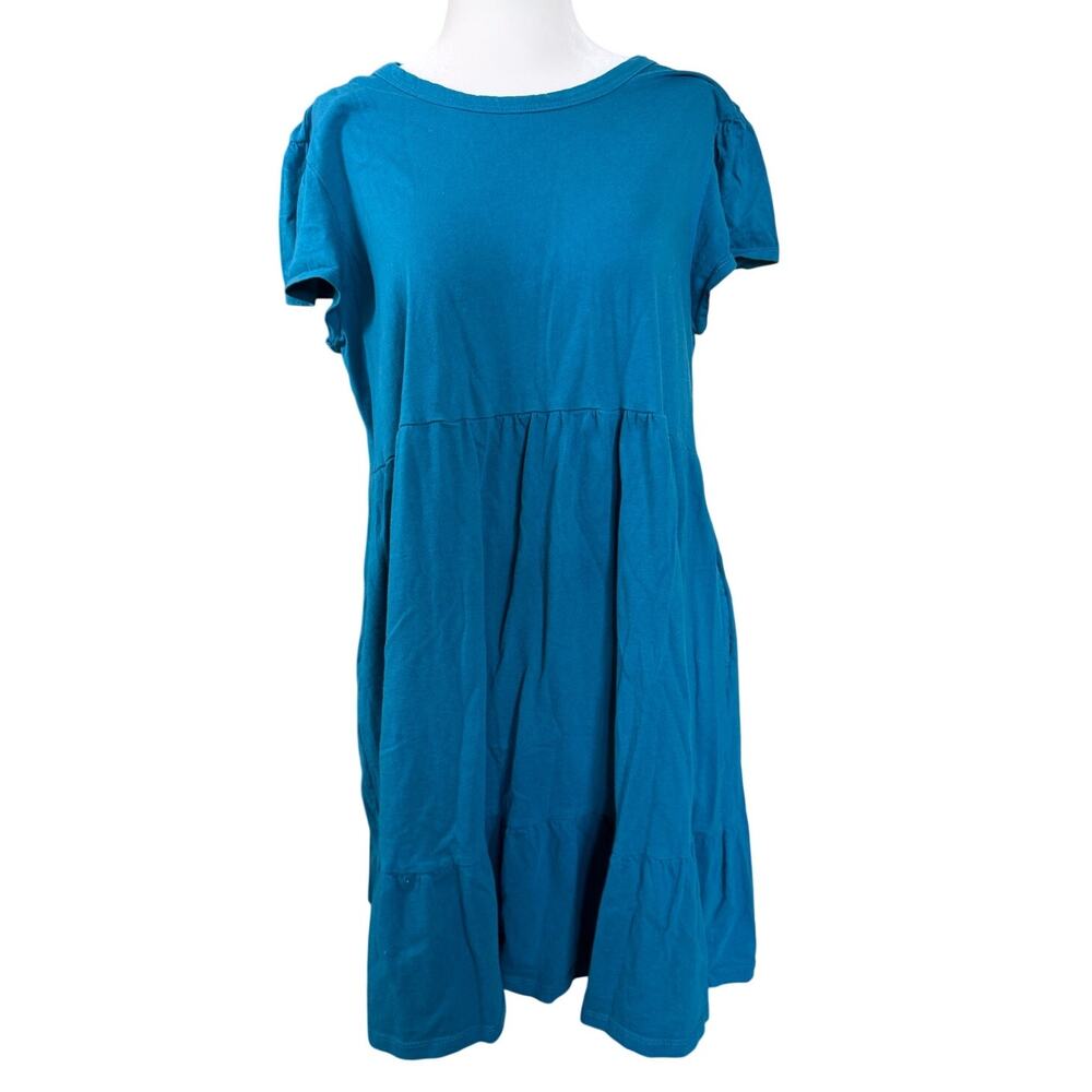 Time and Tru Teal T-Shirt Dress Women’s M Knee Length Pockets Casual